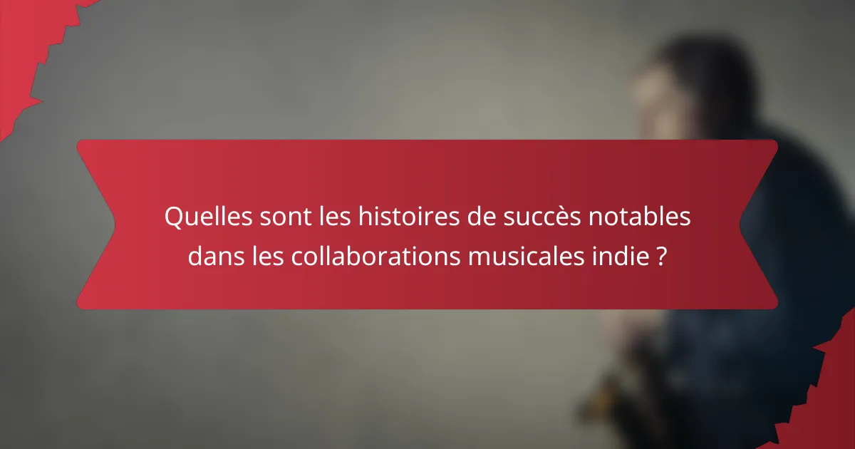 Quelles sont les histoires de succès notables dans les collaborations musicales indie ?